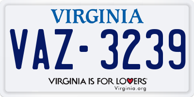 VA license plate VAZ3239