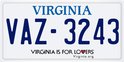 VA license plate VAZ3243