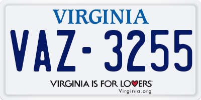VA license plate VAZ3255