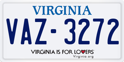 VA license plate VAZ3272