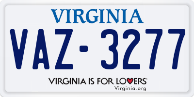 VA license plate VAZ3277