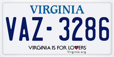 VA license plate VAZ3286