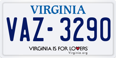 VA license plate VAZ3290