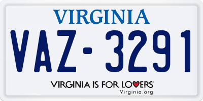 VA license plate VAZ3291