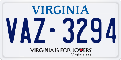 VA license plate VAZ3294