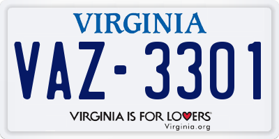 VA license plate VAZ3301