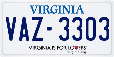 VA license plate VAZ3303