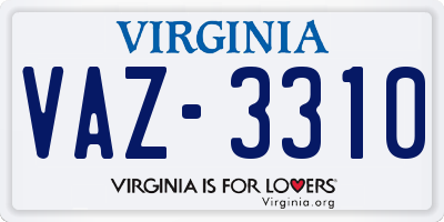 VA license plate VAZ3310