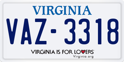 VA license plate VAZ3318
