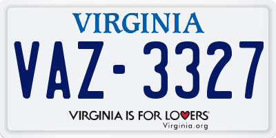 VA license plate VAZ3327