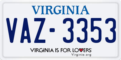 VA license plate VAZ3353