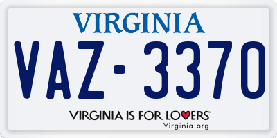 VA license plate VAZ3370