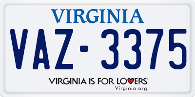 VA license plate VAZ3375