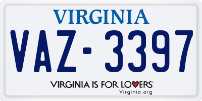 VA license plate VAZ3397