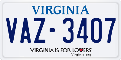 VA license plate VAZ3407