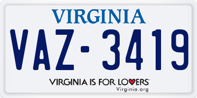 VA license plate VAZ3419
