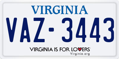 VA license plate VAZ3443