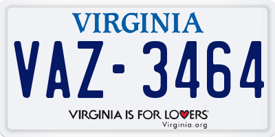 VA license plate VAZ3464