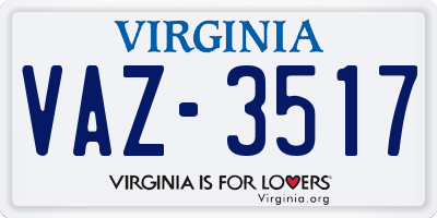 VA license plate VAZ3517