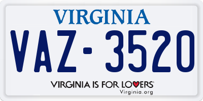 VA license plate VAZ3520