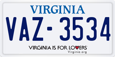 VA license plate VAZ3534