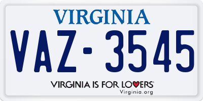 VA license plate VAZ3545