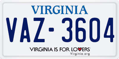 VA license plate VAZ3604
