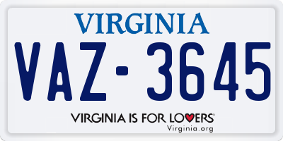 VA license plate VAZ3645