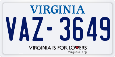 VA license plate VAZ3649