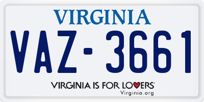 VA license plate VAZ3661