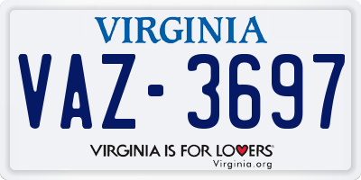 VA license plate VAZ3697