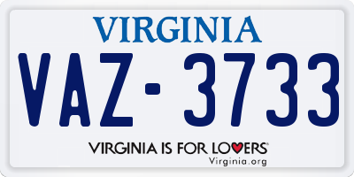 VA license plate VAZ3733