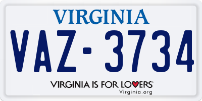 VA license plate VAZ3734