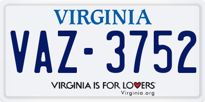 VA license plate VAZ3752