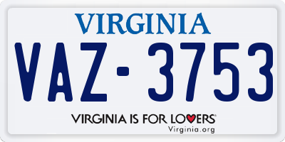 VA license plate VAZ3753