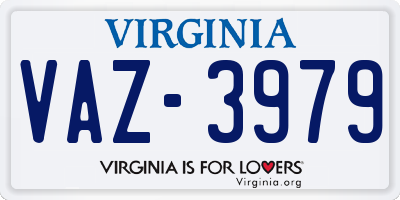 VA license plate VAZ3979