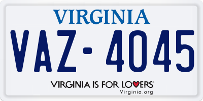VA license plate VAZ4045