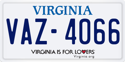VA license plate VAZ4066