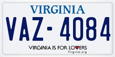 VA license plate VAZ4084