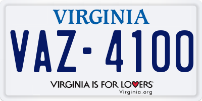 VA license plate VAZ4100