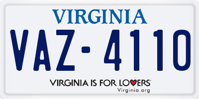 VA license plate VAZ4110