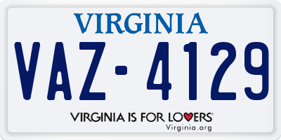 VA license plate VAZ4129