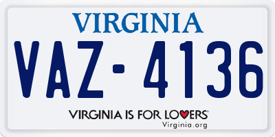 VA license plate VAZ4136
