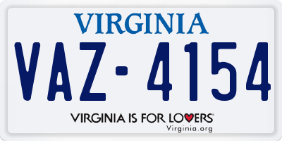 VA license plate VAZ4154