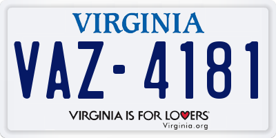 VA license plate VAZ4181