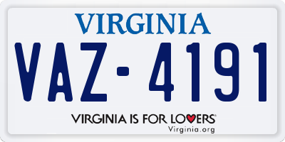 VA license plate VAZ4191