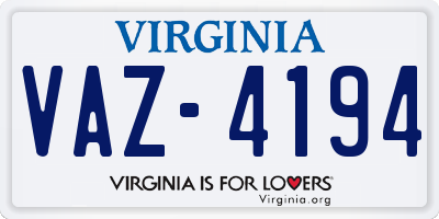 VA license plate VAZ4194