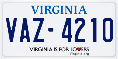 VA license plate VAZ4210