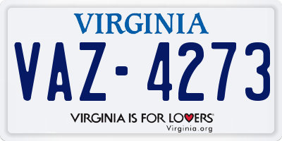 VA license plate VAZ4273