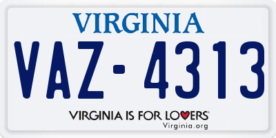 VA license plate VAZ4313